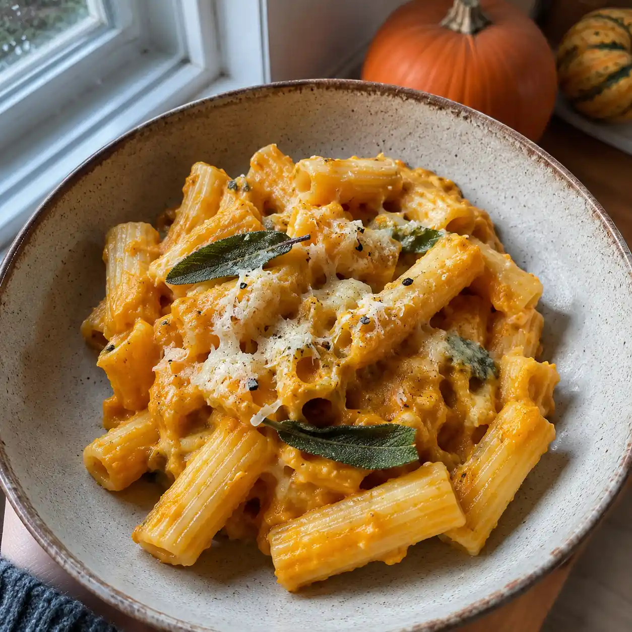 Cremige Kürbis-Pasta mit Frischkäse