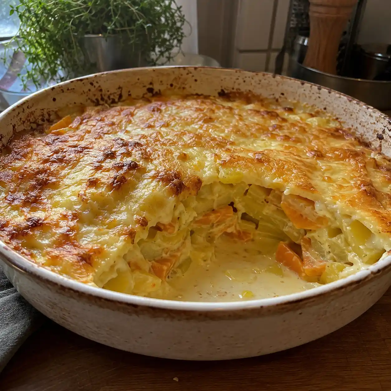 Kürbis Kartoffel Auflauf
