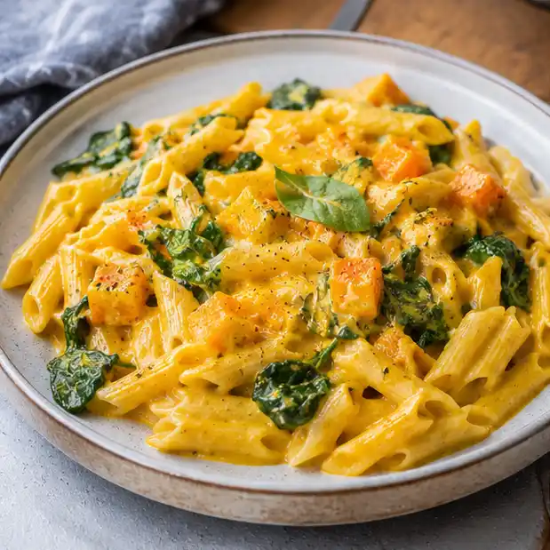 One-Pot-Kürbis-Pasta mit Spinat